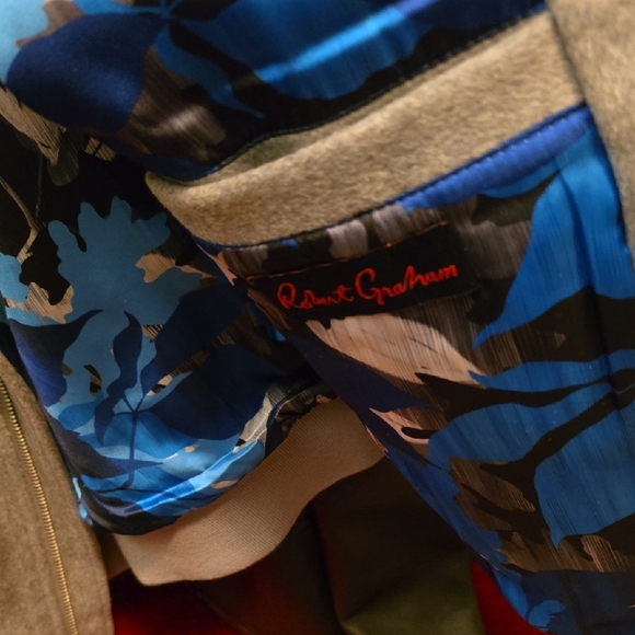 Robert Graham Gray Field Jacket With Black Sherpa Collar - Picture 4 of 4